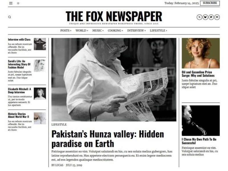 Newspaper demo preview
